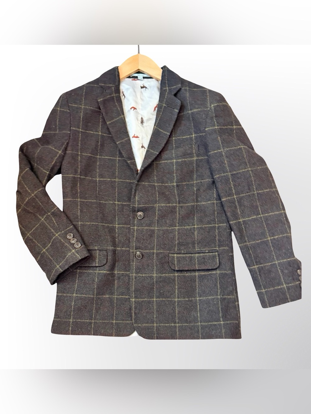 Class Club Gold Label Boys Wool Blend Blazer 14/16 | Windowpane Plaid